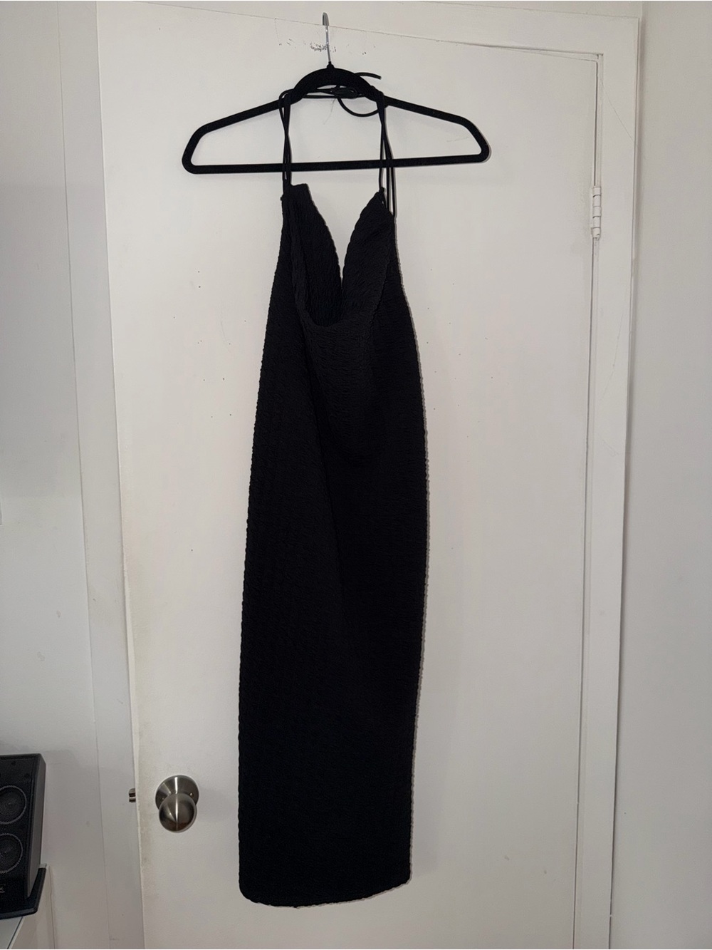 PrettyLittleThing Black Halter Maxi Dress